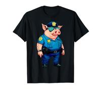 Cochon Police/Policier Cochon T-Shirt Graphique avec Valeur