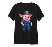 Cochon Police/Policier Cochon T-Shirt Haut de Gamme
