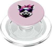 Cochon Portant Un Bandeau Bandana Rose et des Lunettes de Soleil PopSockets PopGrip pour MagSafe