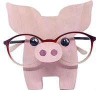 (Cochon) Porte-lunettes animal créatif mignon, 1 pièce de monture de lunettes en bois en forme d'animal pour la maison, le bureau, la décoration de bureau