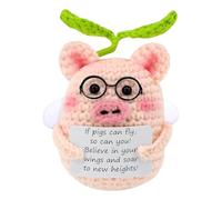 Cochon Positif Drôle, Jouet De Cochon Tissé à La Main Cochon Drôle De Poupée De Vie Positive Émotionnelle Bijoux Cadeaux Avec Carte d'Encouragement Décoration Cadeau Pour Salle De Bureau à Domicile