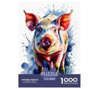 Cochon Puzzle 1000 Pièces Adultes Animaux Puzzles 1000 Pièces Durable Jeux De Puzzle Décor À La Maison 38x26cm/1000pcs