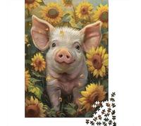 Cochon Puzzle 1000 Pièces Adultes Enfants Animaux Puzzles 1000 Pièce Jeu De Team Building Cadeau 1000pcs (75x50cm)