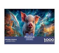 Cochon Puzzle 1000 Pièces Jouet en Bois Cadeau Unique De l'art De La Décoration Ciel de Nuit magiqueChallenge Toy Adultes & Enfants des 14 Ans 38x26cm/1000pcs