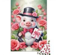 Cochon Puzzle 1000 Pièces pour Adultes Animaux Puzzles 1000 Pièces Jeu Éduchatif Décor À La Maison 1000pcs (75x50cm)
