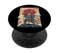 Cochon Samouraï Guerrier Japonais PopSockets PopGrip Adhésif