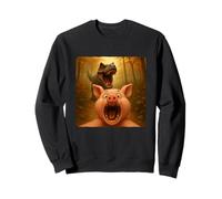 Cochon Selfie T-Rex Dinosaure Chase Humour Drôle Sweatshirt