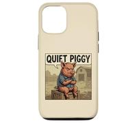 Cochon Silencieux rétro et Amusant Coque pour iPhone 12/12 Pro