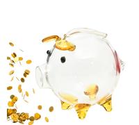 Cochon Transparent, en Verre, Banque d'argent, Mini Banque de Change Transparente Adorable, cultive Les Concepts de Gestion financière pour Les garçons Filles