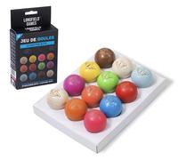 Engelhart – Cochonnets pétanque bois Ø30 mm – Lot 12 (10 colorés, 2 naturels) – Bouchon officiel