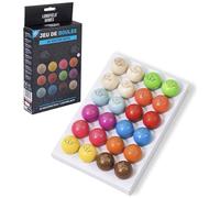 Engelhart Cochonnets en bois Ø30 mm – Lot 24 (20 colorés, 4 naturels) – But pétanque officiel