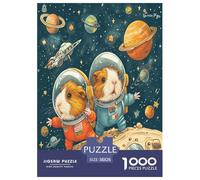 Cochons d'Guinée Explorez l'espace Puzzle 1000 Pièces Cadeau Unique Jeu Éduchatif Challenge Toy À De Qualité Supérieure Peinture Art pour Adultes Et Enfants 38x26cm/1000pcs