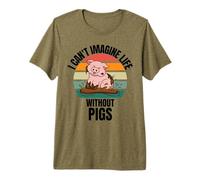 Cochons Mignons rétro I Can't Imagine Life Without Pigs T-Shirt Haut de Gamme