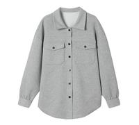 Cocila 2025 Autumn And Winter New Solid Color Fashion Texture Casual Versatile Lapel Coat Manteau Habillé Hiver (Grey L) Veste En Jean Femmes Beige Bombers Femmes Veste En Cuir Ski Grande Taille