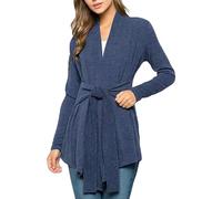 Cocila 2025 Autumn Hot Women's New Long Sleeved Tied Cardigan Top Combinaison Pyjama Hommes Grande Taille (Blue S) Veste Femmes Cuir Veste Femmes Printemps 2025 Ski Chaude Blaser Blouson Bleu