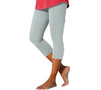 Cocila 3/4 Leggings Femme Taille Haute Opaque Elastique De Sport À Rayures Et Longueur Genou pour Femmes Caractéristiques Corsaire Été Legging Court Grande Sculptant Quotidien Coton - Scrunch