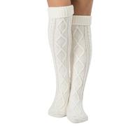 Cocila Autumn And Winter New : Stacked Lace Pants Woolen Legs Step Feet Knitted Over Knee Christmas Floor Socks Chaussettes Hautes Thermiques Femmes Chaussette De Contention Couleur Chair Sport