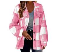 Cocila Autumn And Winter Plaid Double Velvet Jacket With Pockets Button Plush Coat Manteau Homme Pink S Veste Printemps Femmes Veste Officier Femmes Sans Manche Chauffante Noir Court En Jean