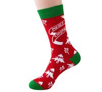 Cocila Bas De Contention Femme Chaussettes Chaudes Tube D'Impression Coupe-Vent Noël Long Coton Plat Fantaisie Red One Size Tres Chaude Noir Dépareillées Soquette 39-42 Lot Chaussette Fille 35
