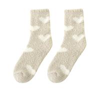Cocila Bas De Contention Femme Chaussettes En Polaire Corail Pour À Imprimé Cœur Athlétiques Coton Léger Coloré Chaud Effet Peau B One Size Noir Chausette 37 Tres Chaude Chaussette Nuit Soquette