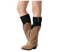 Cocila Bas De Contention Femme Femmes Boot Slouch Chaussettes Leg Leggings Warm Knit Winter Crochet Violet Opaque Black One Size Chaussette Fantaisie Pour Noires Cadeau 38 Socks 39 42 Soka 35-38