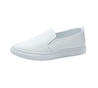 Cocila Basket Chaussures Sport Course Femme Respirant Quatre Saisons pour Femmes Solide Couleur Antidérapant Plat Bout Rond on Paresseux Running Baskets Pied Large Chaussure Confortable Blanc 39