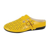 Cocila Basket Femme Chaussures De Sport Confort Décontractées Dames PU Respirantes Confortables Basquettes Randonnée Chaussure Légère Fitness Ete Confortable Orthopédiques Femmes Baskets Et Jaune 39