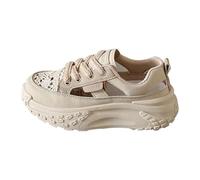 Cocila Basket Femme Confort Chaussure De Running À Plateforme Épaisse pour Femmes Chaussures Marche Respirantes Et Découpées Décontractées Antidérapantes Semelle Souple L'Été Confortable sans Kaki 36