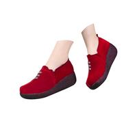 Cocila Basket Femme Confort Chaussure De Running Décontractés pour Femmes en Bout Rond Semelle Confortable Ete Tennis Sport Antidérapante Baskets Orthopédiques Fourré Respirante Chaussures Rouge 36