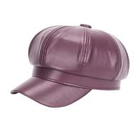 Cocila Beret Cap 8 Panels Newsboy Caps for Women PU Leather Cabbie Painter Hat Béret Adulte Chapeau Femme Chic Chapka Noir Chapeaux pour Femmes Bérets Bonnet Hiver Chaud Printemps Années 40