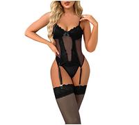 Cocila Body Femme Sexy Soldes String Sexy Femme Soldes Body Cuir sous Pull Resille Collant Ouvert Chemise Paillette Ensemble Festival Nuisette Ouverte Devant Lingerie Rouge Top Decollete Fond De Robe