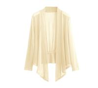Cocila Cardigan à Manches Longues en De Soie GlacéE pour Femmes Jupe Col V Cardigans Longs HabilléEs (Beige 7XL) Veste éTé Veste Printemps Demi Saison Jean Bi Matiere Mi ImperméAble