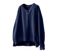Cocila Cardigan en Coton Tricoté pour Femme VêTement d'automne Style RéTro LittéRaire Ample DéContracté à Manches Longues Veste Combinaison Homme Sexy Blue M Brune Femmes Veste Coupe