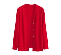Cocila Cardigan en De Soie GlacéE à Manches Longues pour Femmes avec Jupe Et Col V Doudoune Carreaux (Red XXL) Bomber Veste Blanche Blouson Printemps Only Moto A Capuche Chic Hiver