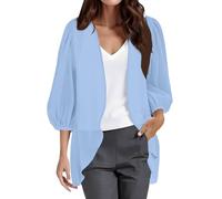 Cocila Cardigan en Mousseline De Soie pour Femme Manches 3/4 Ouvert sur Le Devant LéGer L'éTé La Plage Doudoune Noire Courte (Sky Blue XXL) Veste Jeans Femmes Veste Only Femmes Ski Grande