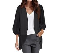 Cocila Cardigan en Mousseline De Soie pour Femme Manches 3/4 Ouvert sur Le Devant LéGer L'éTé La Plage Hiver Black M Veste Jean Veste en Jean Blanche Femmes Bombers Femmes Fleuri
