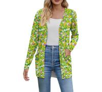 Cocila Cardigan Femmes Automne 2025 LéGer Et Doux En Manches Longues Ouvert Sur Le Devant Avec Poches Vestes Pour Avec Capuche (Light Green L) Veste Courte Veste Only Bomber