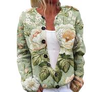 Cocila Cardigan LéGer Et éLéGant Ouvert sur Le Devant pour Femmes Manteau Panoramique Green XL Blouson Printemps Veste Rouge Femmes MatelasséE LéGèRe Blazer Chic Et Elegant Kaki Printemps