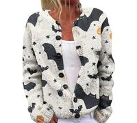 Cocila Cardigan LéGer Imprimé Pour Femmes à La Halloween Manteau Long Noir (Grey Xxxxxl) veste printemps Veste Rose Blouson Cuir Aviateur Chaude Jean Hiver Blazer Court Doudoune
