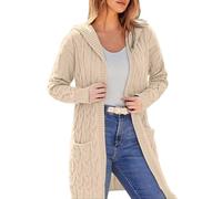 Cocila Cardigan Ouvert sur Le Devant pour Femme Pull en TorsadéE Couleur Unie éPais Et Long Manteaux Et Vestes Dames (Beige S) Veste Femmes éTé Veste Only Femmes en Jean BrodéE À Capuche