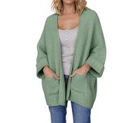 Cocila Cardigan Oversize en Ouvert sur Le Devant à Manches 3/4 pour Femmes avec Poches Manteau Hommes Grande Taille (A S) Veste Brune Veste Noir Printemps Été Blouson Cuir Capuche