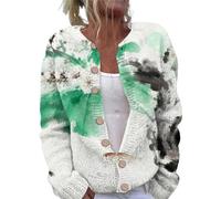 Cocila Cardigans en Laine à Imprimé CœUr pour Femmes Pull Ouvert Motif Mignon Tricoté Tendance VêTements D'extéRieur Gilet Matelassé Noir Brillant (Wh2 XL) Veste Jeans Femmes Vestes Blouson Only