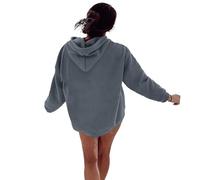 Cocila Casual Sweatshirt À Capuche Femme Long Sleeve Fleece Oversized Pullover Tops Drop Shoulder Pocket Blouses Veste Sweat Oversize A Gilet Shirt Pull Polaire Longue Sweats Sweet Haut Hiver