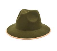 Cocila Chapeau Haut De en Laine Bordure Bicolore Jazz à Bords Plats pour Femmes Chapeaux EuropéEns Et Populaires Deux Couleurs Bonnet Chauffant Cheveux (Army Green One Size) Bonnet Homme Element