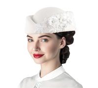 Cocila Chapeaux d'église pour Femmes Chapeaux piluliers à Fleurs fascinateurs Casquettes de thé Casquette Tracteur Agricole (White M) Casquette Golf personnalisee Clape Homme sans Visiere