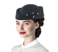Cocila Chapeaux d'église pour Femmes Chapeaux piluliers à Fleurs fascinateurs Casquettes de thé Casquette Tracteur Agricole (Black M) Casquette Broderie personnalisee Homme Baseball Grande