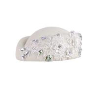 Cocila Chapeaux d'église pour Femmes Chapeaux piluliers à Fleurs fascinateurs Casquettes de thé Casquette Homme Animaux (White One Size) Casquette Golf personnalisee sans Bord Chapeau Taille 53