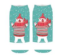 Cocila Chaussette De Noel Chaussettes Mignonnes Cheville Étonnante Noël Folle Nouveauté Imprimer Dessin Animé 3D Pour Femmes Rouge Fille 8 Ans D One Size Femme Coton 35-38 Socquettes 38 Soquette