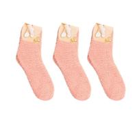 Cocila Chaussette De Noel Chaussettes Pantoufles Confortables Et Pelucheuses Pour Femmes Couchage Chaudes Douces En Peluche L'Hiver Polaire Fille 4 Ans Rose Gold One Size Soquette Femme