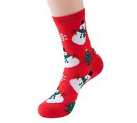 Cocila Chaussette De Noel Personnalisé Chaussettes Chaudes Tube D'Impression Coupe-Vent Noël Long Coton Ski Enfant 4 Ans Red One Size Soquette Femme 35-38 Lot Femmes Rigolote Fille 35 38